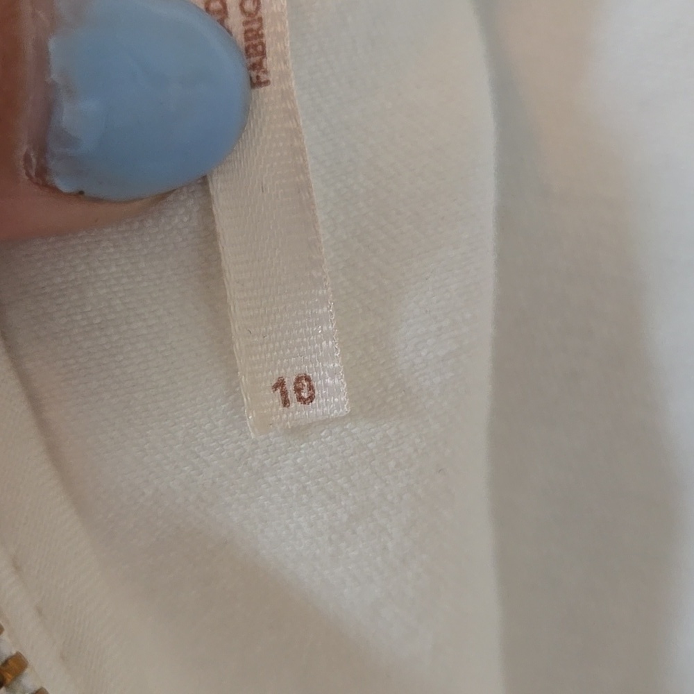 FREE PEOPLE Denim Mini Skirt Modern Femme in White Size 10 - Picture 6 of 7